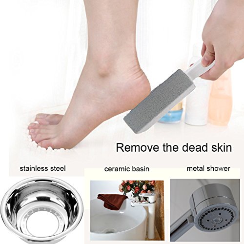 image for Comfun Toilet Bowl Pumice Cleaning Stone with Handle Stains and Hard W
