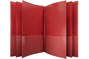 NICKY'S FOLDERS Nicky's® Multi Pocket Organizer, 10 or 14 Page Folder, Water Proof, Patented Tear-Resistant, Flexible Plastic, Proudly Made in USA, Binder Substitute. (10-in-1 Red)