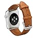 Jisoncase JS-AW4-06A20 Leather Wristband with Metal Clasp and Adapters for (Apple Watch), 42mm, Brown