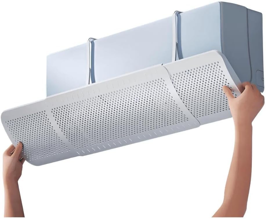 Defletor Ar Condicionado Split Ajustável 180° Direcionador de Ar Anti Vento Direto Protetor Universal Evita Vento ao Rosto Conforto Térmico Residencial Escritório