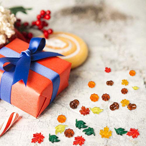 84 Pieces Acrylic Leaves Mini Acrylic Pumpkin Maple Leaves Acorns Crystals Gems for Thanksgiving Home Table Scatters Decoration Autumn Table Scatters Favor Vase Filler(5 Colors) - Thumbnail 6