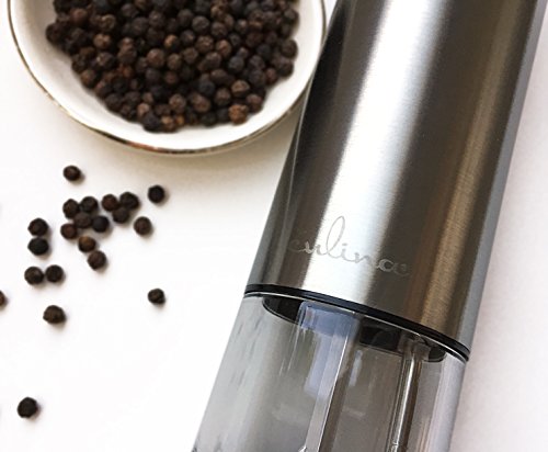 Culina Quality Stainless Steel Electric Powered Fine Grind Salt/Pepper Mill with LED Light