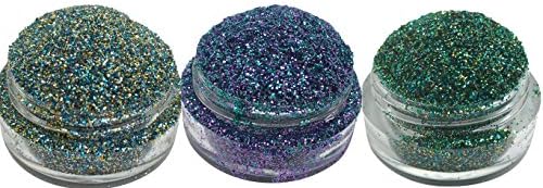 Lumikki Cosmetics Trio Set of 3 Glitters For Eyeshadow / Eye Shadow / Eyes / Face / Lips / Nails Makeup - Compare to NYX - Shimmer Makeup Powder - Holographic Cosmetic Loose Glitter (Trio 7)