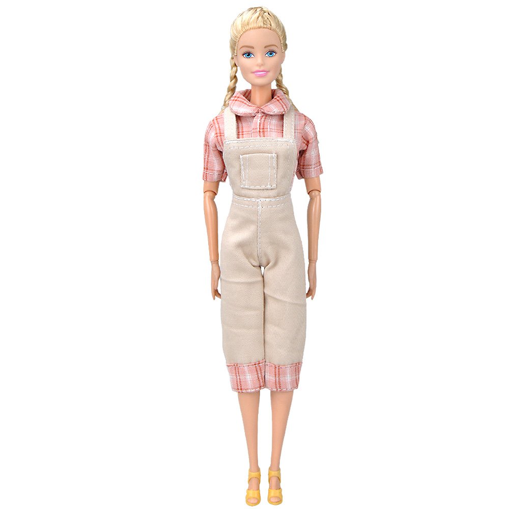 E-TING Handmade Fashion Doll Clothes Country style Jumpsuits Wears For Barbie Dolls