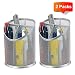 Bonsaii 2-Pack Round Steel Mesh Pen Pencil Desk Holder Organizer 3 Compartments,Sliver(W6808) primary