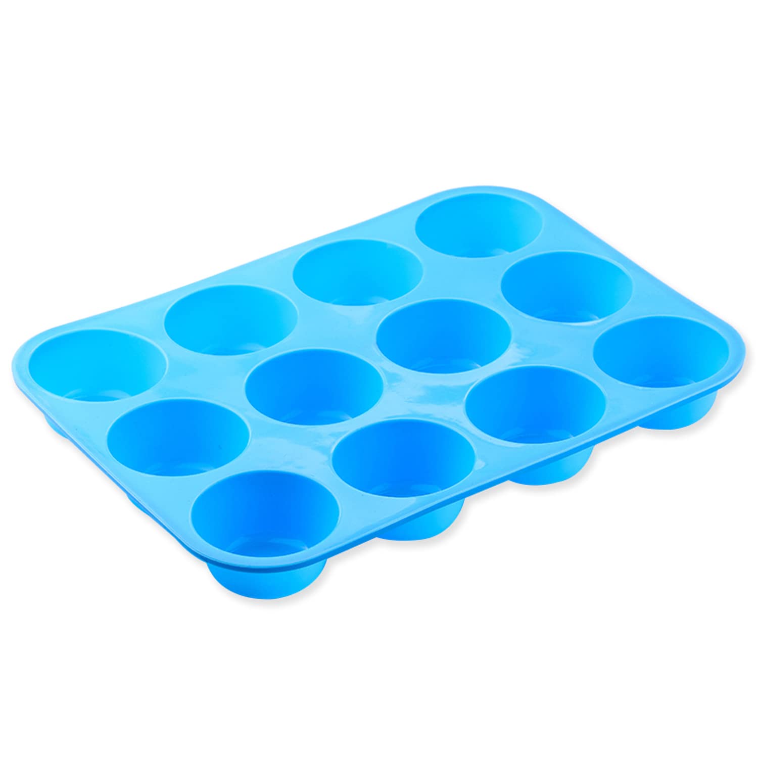 Silicone Muffin Tray 12 Cups, Amison Silicone Cookies Cupcake Bakeware Tin Soap Tray Mould Non Stick Muffin Pan, BPA-Free, Dishwasher Safe