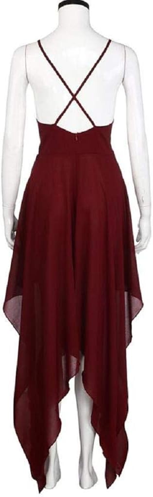 KASAAS Boho Deep V-Neck Dress for Women High Slit Solid Long Evening Party Cocktail Sleeveless Beach Dresses at  Women’s Clothing store