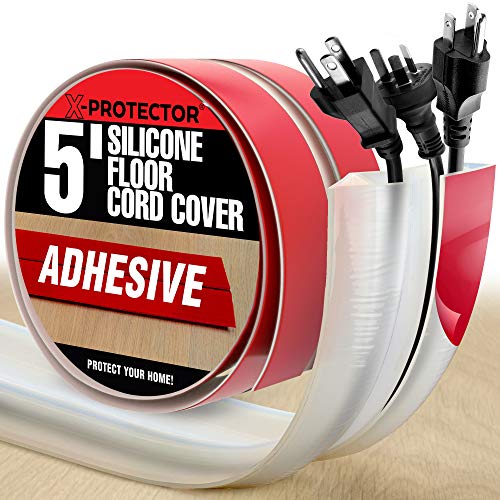 Floor Cord Cover by XProtector 5’ Overfloor Cord Protector Self