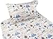 J-pinno Cute Cartoon Sailboat Ocean Sea Adventure Printed Twin Sheet Set for Kids Boy Children,100% Cotton, Flat Sheet + Fitted Sheet + Pillowcase Bedding Set
