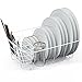 Simple Houseware Dish Drying Rack Drainer Basket w/Utensil Caddy, White