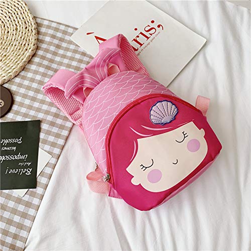3D Animal Children School Backpack for Girls Mermaid Backpack and Animal Preschool Backpack Childrens for Toddlers (Pink-Rose Hair)