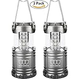 Gold Armour Camping Lantern - LED Lantern Camping Gear Equipment Camping Lantern Flashlights for Outdoor, Hiking, Emergencies, Hurricanes, Outages (Gray, 2 Pack)