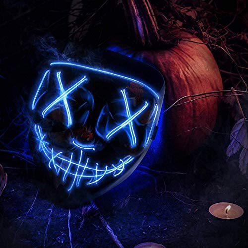 LED Halloween Mask - Halloween Scary Cosplay Light up Mask, EL Wire Mask Glowing mask for Halloween  - //coolthings.us