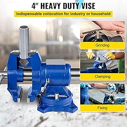 BestEquip 4" Heavy Duty Bench Vise , Double Swivel