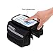 COTEetCI Bicycle Frame Pannier Bag and Front Tube Cell Phone Bag with Mobile Phone Pouch 5.5 inch Mobile iPhone 6 ,6 Plus Samsung S3 S4 (Black)