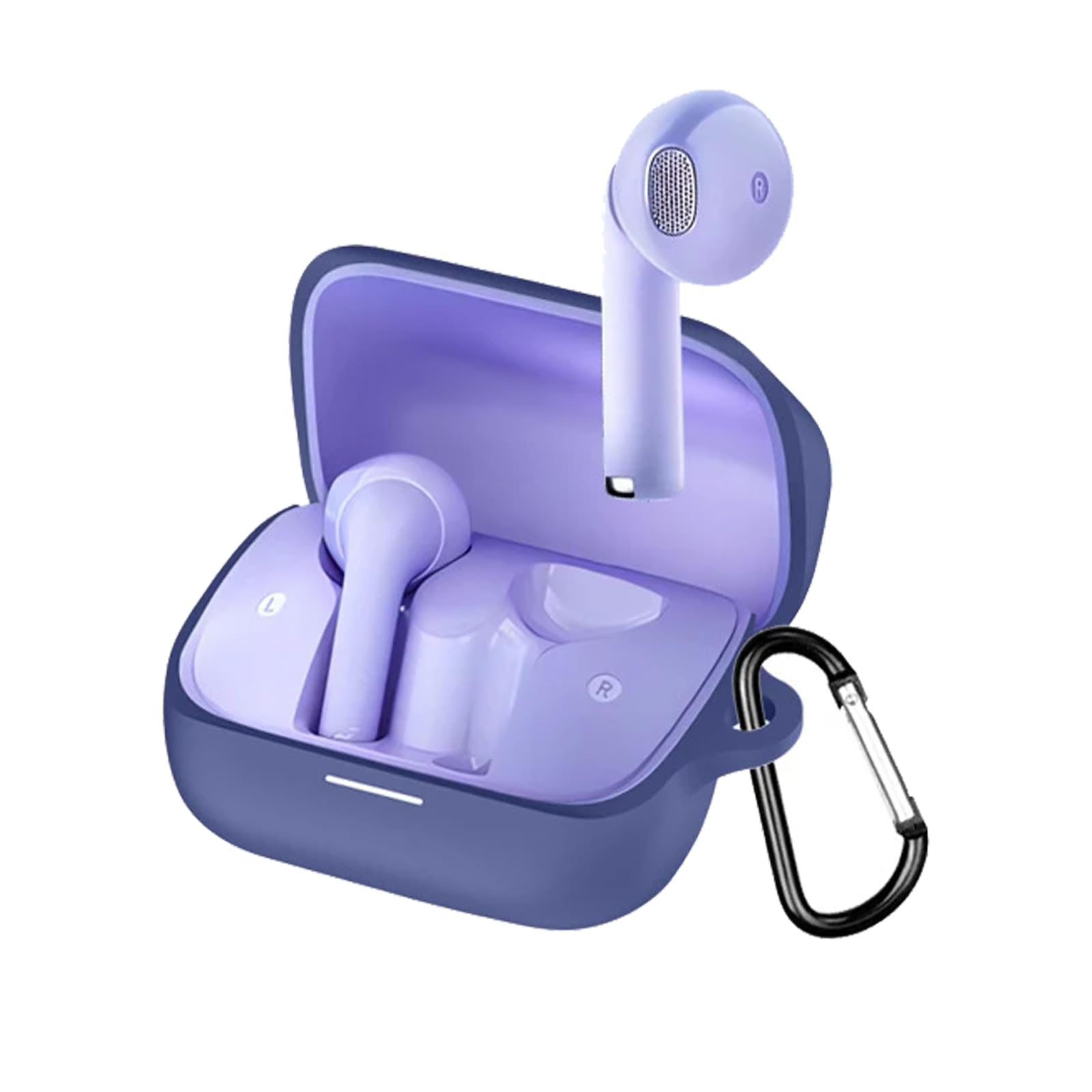 Case for Anker soundcore K20i with Carabiner,Anti-Scratch Premium Soft Silicone Full Protective Case,Shockproof Ultra Slim Headphone Protective Case for Anker soundcore K20i,Blue