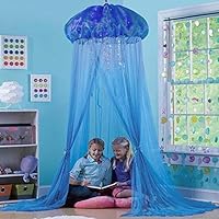 quysvnvqt Kids Baby Princess Room Bed Jellyfish Shape Curtain Canopy Summer Mosquito Net for Home Use - Blue