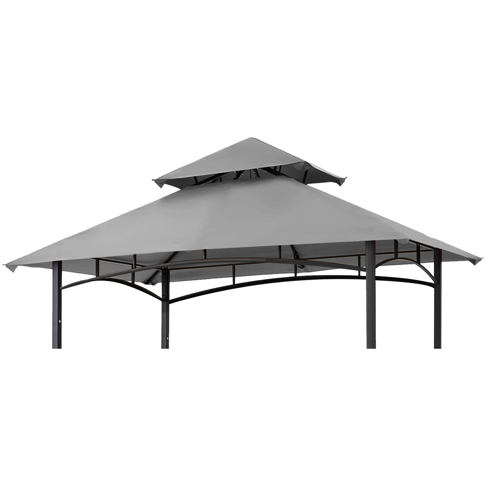 Photo 1 of Grill Gazebo Replacement Canopy Top Only, 5' x 8' Outdoor BBQ Double Tiered Gazebo Canopy Roof, Waterproof Grill Shelter Cover Roof Fit for Model L-GG001PST-F (Grey)