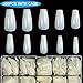 Natural Coffin False Nails INFELING Short Ballerina Acrylic Fake Nails 500pcs Full Cover Artificial Nail Tips for Nail Salon,10 Sizes
