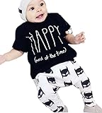 2Pcs Newborn Baby Boys Outfits Top T-shirt +Batman Pants Clothes Set