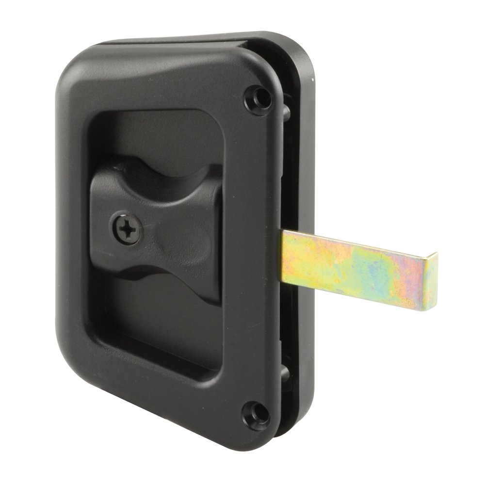 Prime-Line A 187 Sliding Screen Door Latch and Pull with Screws, Black, Hat Section