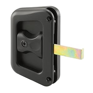 Prime-Line A 187 Sliding Screen Door Latch and Pull with Screws, Black, Hat Section