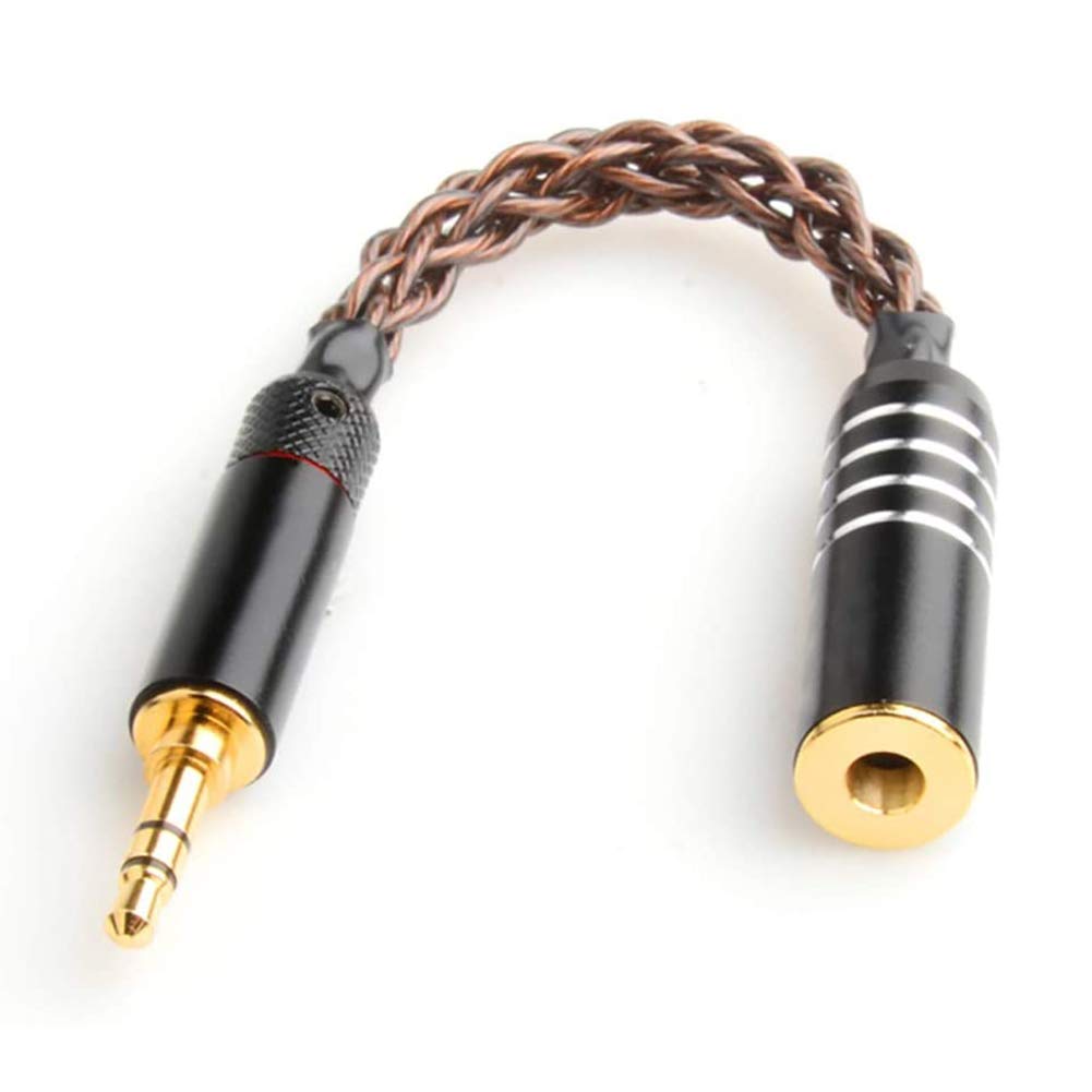 okcsc 4.4mm to 3.5mm Stereo Audio Cable Plug,Conversion Adapter with 8 Strands 15cm Length,4.4mm Female to 3.5mm Male Cable