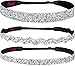 Hipsy Women's Adjustable NO SLIP Bling Glitter Headband Mixed 3pk (Silver)