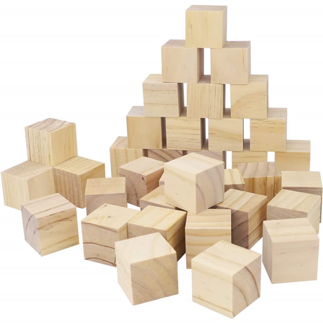 Photo 1 of 1 Inch Wood Blocks for Crafts, Unfinished Wood Cubes, Natural Blank Square Wooden Blocks, Wooden Cubes for Arts Crafts DIY Projects?1 * 1 * 1 inch?50Pcs?