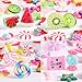 BBTO 100 Pieces Slime Charms Mixed Fruits and Sweets Slime Beads for DIY Crafts Accessories Scrapbooking