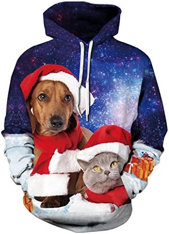 KSJK Unisex Santa Snowflake Funny Ugly Christmas Sweater Jumper