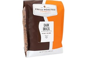 Fresh Roasted Coffee, Dark Brazil, 5 lb (80 oz), Med-Dark Roast, Whole Bean, Kosher