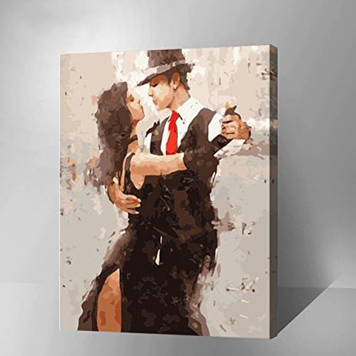 MADE4U [Dance and Musical Series] [20"] [Thicker (1")] [Wood Framed] Paint by Numbers Kit with Brushes and Paints (Tango Passion YWYZ8120)