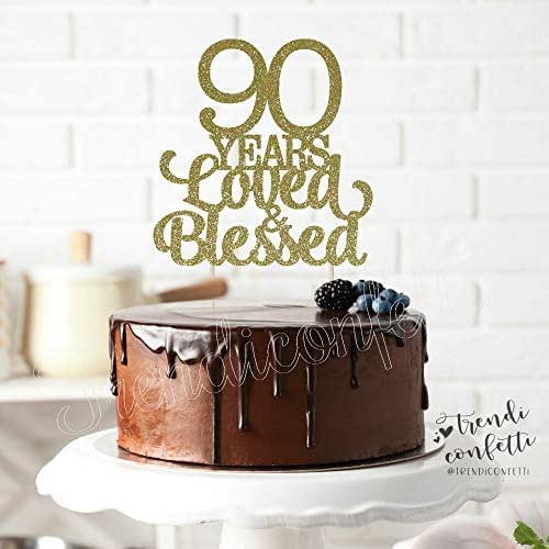 TrendiConfetti 90 Years Loved and Blessed Cake
