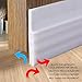 Door Weather Stripping, KELIIYO Weather Stripping for Doors Bottom Self-Adhesive Silicone Rubber Under Door Draft Stopper Noiseproof Door Threshold Seal Strip(2 in W x 39 in L), White 1 Pack