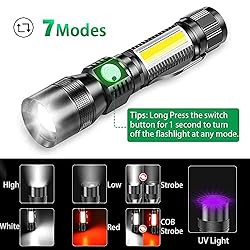 UV Flashlight Black Light, 3 in 1 Rechargeable