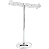 Isaac Jacobs Clear Acrylic Necklace & Bracelet Holder (8” inch T-Bar)– Hanging Chain and Bangles Organizer Sleek & Sturdy Stand for Jewelry – Storage Solution- Bedroom- Bathroom – Countertop