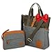 Taste Drink Go LAPTOP BAG for Women - Grey Canvas Tote with Crossbody Strap, Multiple Compartments, Fits 13
