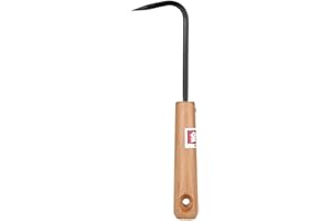 Haofy Bonsai Root Hook, Sturdy Manganese Steel Weeding Hook Bonsai Tools with Comfortable Wooden Handle Gardening Root Pick Tool