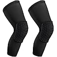 SUJAYU 2 Pack Basketball Knee Pads Knee Sleeves, Honeycomb Anti Collision Knee Pads Leg Compression Sleeves, Gaming Sleeves Wrestling Knee Pads Football Knee Pads Volleyball Knee Pads (Black, Large)