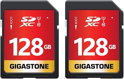 Gigastone 128GB SD Card UHS I U1 Class 10 SDXC Full Size 2-Pack