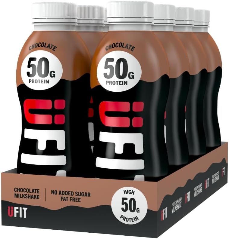 UFIT High 50g Protein Shake Chocolate Ready to Drink 8 x 500ml