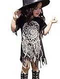 TheFound Baby Girls Tassels Summer Outfit Kids Fashion Short Sleeve Shirt Dress 18-24M