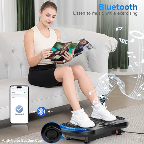 Vibration Plate Exercise Machine for Lymphatic Drainage, Vibration Machine for Full-Body Weight Loss Shaping, Vibrate Fitness Platform 400 Lbs & 200 Adjustable Speeds