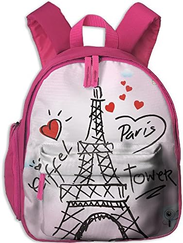Paris Eiffel Tower School Backpack Cute Pattern Shoulder Bag For Kids