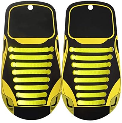 No Tie Shoe Laces Kids Adult Silicone Flat Shoelaces (16 Pieces) Stretch Waterproof Casual Elastic Tieless Laces for Running, Sport, Outdoor, Workout Sneaker Boots, Board Shoes Laces fangcheng