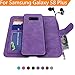 Samsung Galaxy S8 Plus Case [Detachable Wallet Folio][2 in 1][Zipper Cash Storage][Up to 14 Card Slots 1 Photo Window] Premium PU Leather Purse Clutch with Removable Inner Magnetic TPU Case - Purple