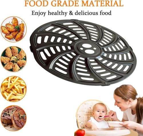 6QT Air Fryer Grill Plate for Gourmia GAF698 GAF686 Air Fryers, Upgraded Air Fryer Crisper Plate Grill Pan Tray Rack Insert Grate Grid Shelf for Gourmia 6QT Air Fryer, Nonstick, Dishwasher Safe