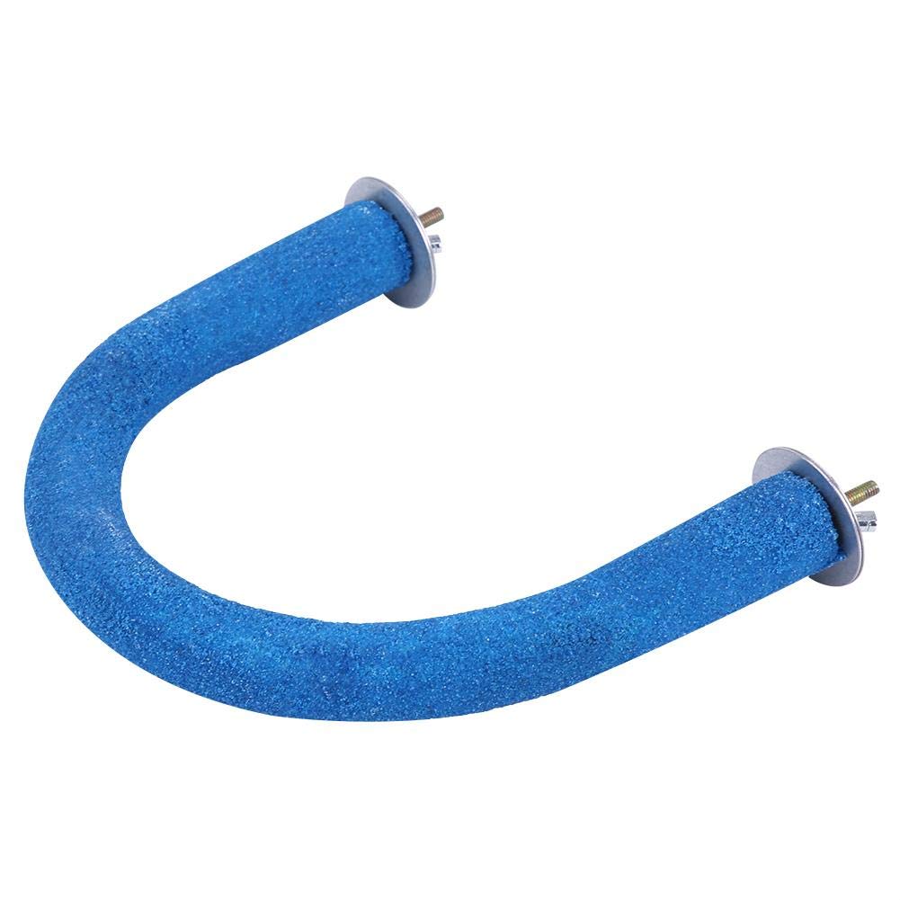 Bird Perch Stand Rough-surfaced Wooden Bird Cage Perch Stand Rack Grinding Toys for Parrot Cockatiel Macaw African Greys Budgies Parakeet Conure(Blue)