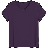 Latuza Women's Petite Tops Bamboo Viscose Pajama Sleep Shirt Petite Size